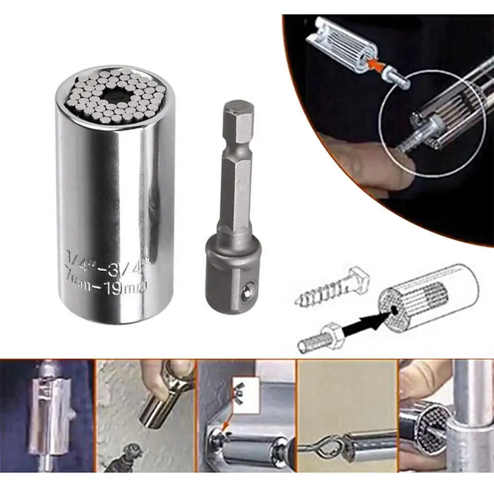 7-19mm Adjustable Multi-function Torque Ratchet Universal Socket Wrench Hand Tool Spanner Wrench Power Drill Kit
7-19mm Adjustable Multi-function Torque Ratchet Universal Socket Wrench Hand Tool Spanner Wrench Power Drill Kit