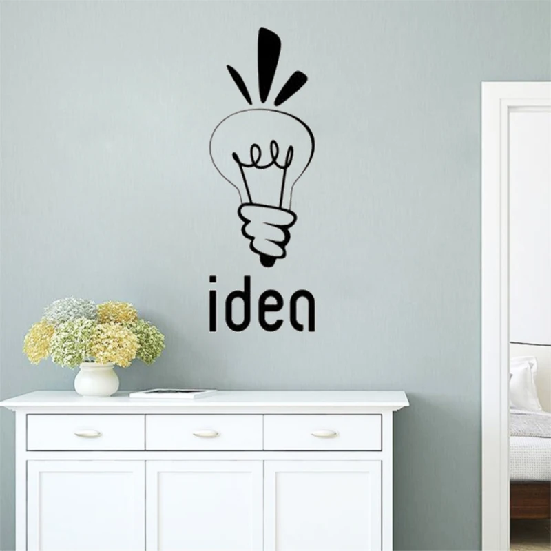 Bulb Idea Enlightenment Thought Wall Sticker Vinyl Art Removable Poster Mural Beauty Modern Decoration For Livingroom LX113 | Дом и сад
