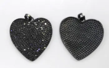 Top Quality 6pcs 30mm Micro Pave Diamond Heart Pendant, Pave Black Diamond CZ Pendant, Heart Charm,Heart Ring Jet Gunmetal beads
Top Quality 6pcs 30mm Micro Pave Diamond Heart Pendant, Pave Black Diamond CZ Pendant, Heart Charm,Heart Ring Jet Gunmetal beads