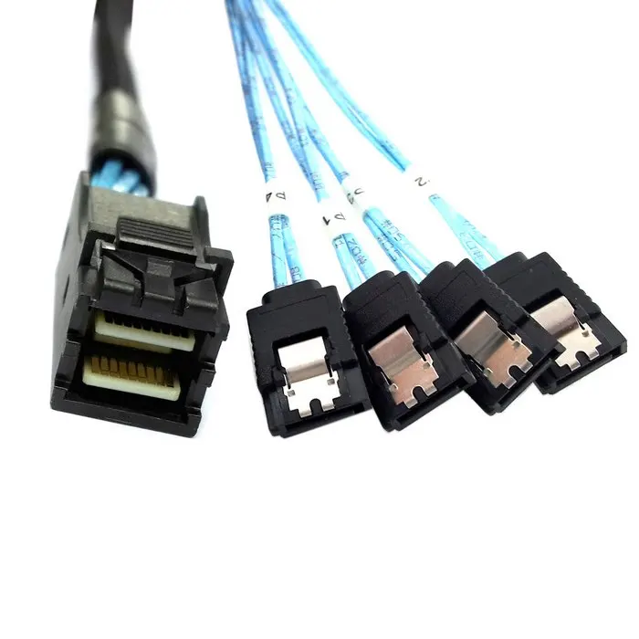 Internal Mini SAS SFF-8643 Host to 4 SATA 7pin Target Hard Disk 6Gbps Data Server Raid Cable
Internal Mini SAS SFF-8643 Host to 4 SATA 7pin Target Hard Disk 6Gbps Data Server Raid Cable
