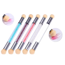 Двухсторонняя градиент Дотс щетки губки и закруглёнными концами головка для Гель-лак для ногтей кисточки для нанесения краски Палочки ввер...(China)