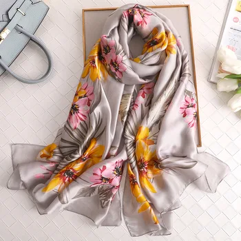 Fashion Women Silk Scarf Flower Print Scarf Beach Scarves Silk Wraps Ladies Shawls and Scarves Hijabs 180*90cm
Fashion Women Silk Scarf Flower Print Scarf Beach Scarves Silk Wraps Ladies Shawls and Scarves Hijabs 180*90cm