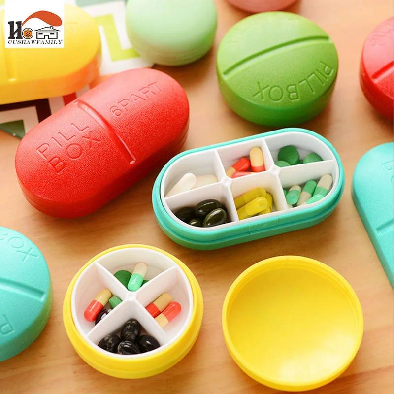 

1pcs Portable 6 /4 Slots seal folding Pill Cases Jewelry candy box Storage Box Vitamin Medicine Pill Box Storage Case Container