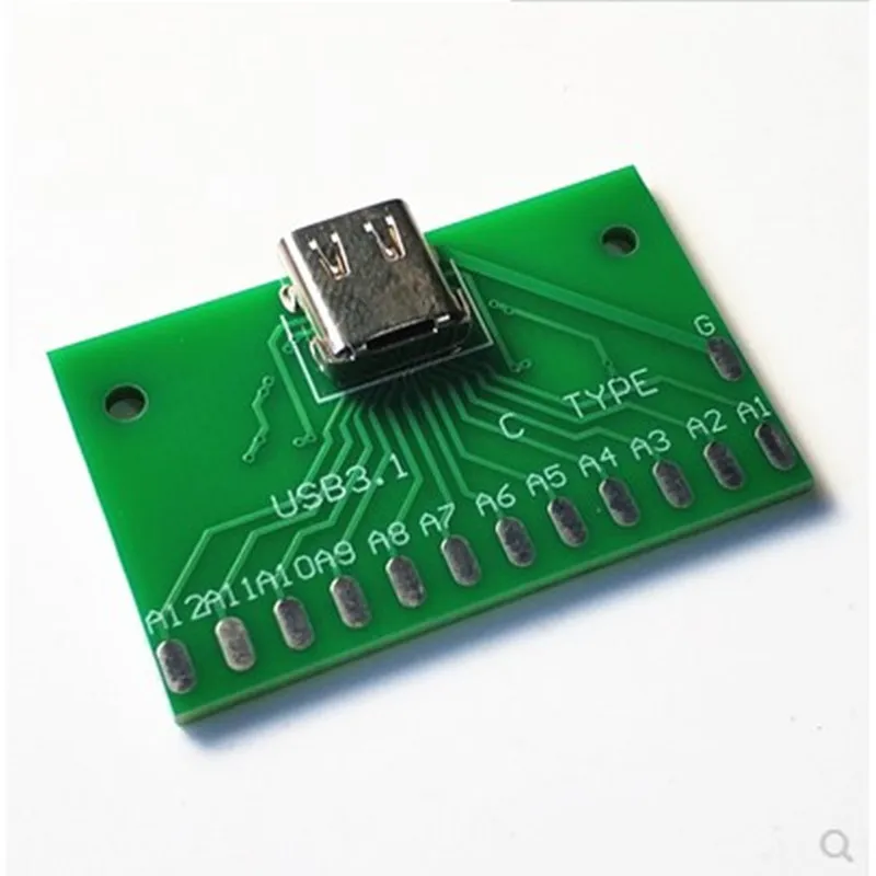TYPE-C Female Head Test Board USB 3.1 Connector adapter board with PCB board 24P base to measure current conduction
TYPE-C Female Head Test Board USB 3.1 Connector adapter board with PCB board 24P base to measure current conduction