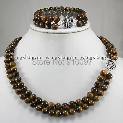 LHX54015S>>>2Rows 8mm Tiger's Eye Round Beads Silver Clasp Natural stone necklace earrings Crystal Healing
LHX54015S>>>2Rows 8mm Tiger's Eye Round Beads Silver Clasp Natural stone necklace earrings Crystal Healing