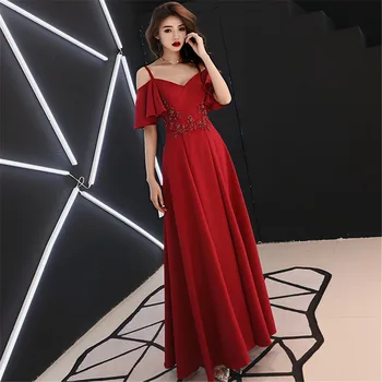 V-neck Elegant Appliques Chinese Women Qipao Sexy Maxi Evening Dress Long Off Shoulder Dresses Burgundy Royal Bride Wedding Gown
V-neck Elegant Appliques Chinese Women Qipao Sexy Maxi Evening Dress Long Off Shoulder Dresses Burgundy Royal Bride Wedding Gown