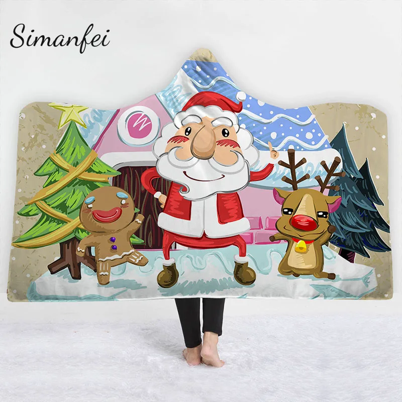 Simanfei Thicken Winter Warm Christmas Hooded Blanket 3D Printed Fleece Microfiber Wearable Blanket
Simanfei Thicken Winter Warm Christmas Hooded Blanket 3D Printed Fleece Microfiber Wearable Blanket