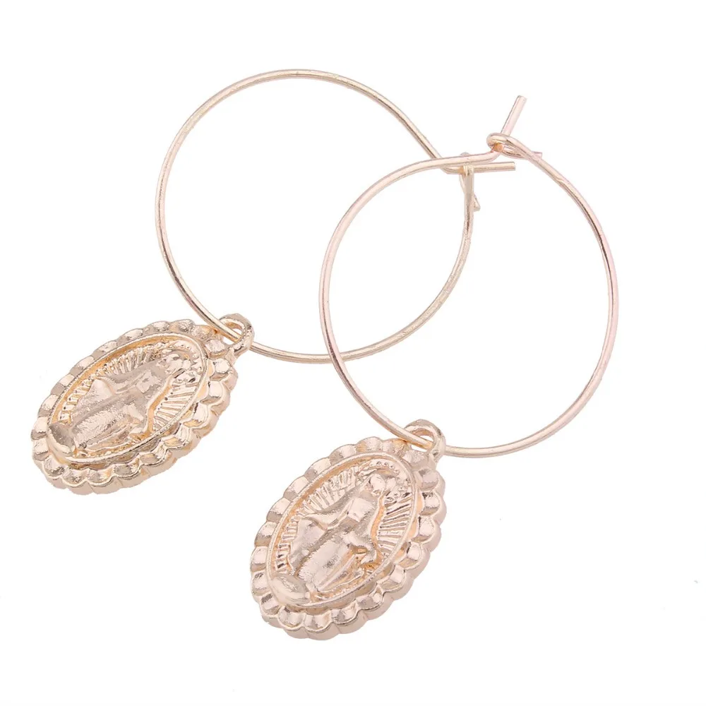Catholic Virgin Mary Earrings Big Round Gold Color Trendy Religious Cross Jewelry Gifts Jesus Drop Earrings For Women/Girls
Catholic Virgin Mary Earrings Big Round Gold Color Trendy Religious Cross Jewelry Gifts Jesus Drop Earrings For Women/Girls