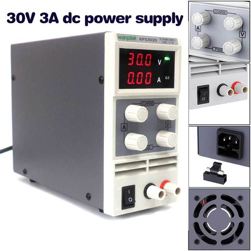 Mini LED Digital Adjustable 30V 3A 110V-220V DC Power Supply, 0.1V 0.01A Laboratory portable Power Supply regulator voltage
Mini LED Digital Adjustable 30V 3A 110V-220V DC Power Supply, 0.1V 0.01A Laboratory portable Power Supply regulator voltage