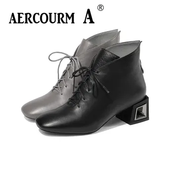 Aercourm A 2019 Winter Women Middle Heel Ankle Boots Black Gray Shoes Short Plush Boots Lace Solid Color Boots Big Size 34-43
Aercourm A 2019 Winter Women Middle Heel Ankle Boots Black Gray Shoes Short Plush Boots Lace Solid Color Boots Big Size 34-43