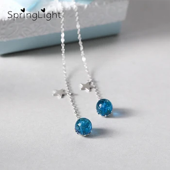 SpringLight Blue Sphere Gemstone Earring Real 925 Sterling Silver Fine Jewelry Cute Star Long Drop Earrings for Women Party Gift
SpringLight Blue Sphere Gemstone Earring Real 925 Sterling Silver Fine Jewelry Cute Star Long Drop Earrings for Women Party Gift