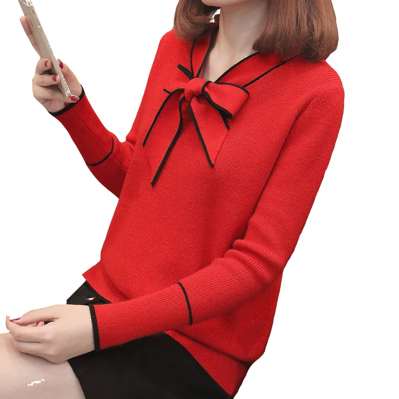 Preppy Style Women Sweaters and Pullovers Ladies Cute Knitwear Tops Oversize Autumn Winter Bow Collar Knitted Pull Femme PZ884
Preppy Style Women Sweaters and Pullovers Ladies Cute Knitwear Tops Oversize Autumn Winter Bow Collar Knitted Pull Femme PZ884