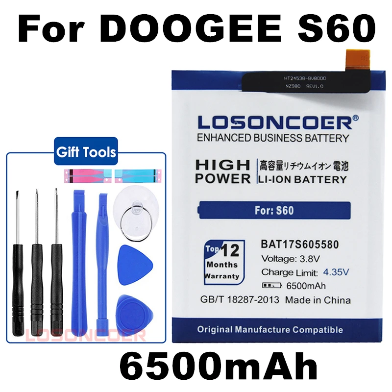 LOSONCOER 6950mAh BAT17M15580 Polymer Battery for Doogee S60 Battery BAT17S605580
LOSONCOER 6950mAh BAT17M15580 Polymer Battery for Doogee S60 Battery BAT17S605580