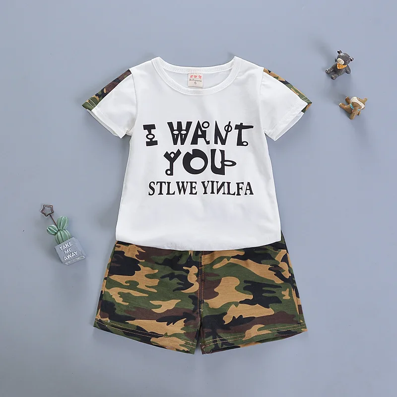 Baby Boy Summer Clothing Set Short Sleeve O-Neck Letters Camouflage Suit Children Sportswear Clothes Cotton T-Shirt+Shorts 2PCS
Baby Boy Summer Clothing Set Short Sleeve O-Neck Letters Camouflage Suit Children Sportswear Clothes Cotton T-Shirt+Shorts 2PCS
