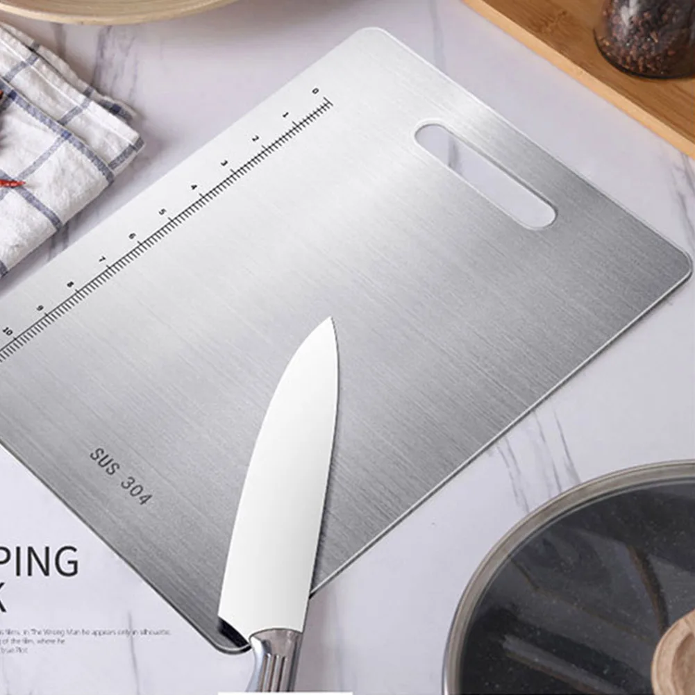 304 Stainless Steel Chopping Board with Scale Anti-rust Antibacterial Durable Cutting Boards YU-Home
304 Stainless Steel Chopping Board with Scale Anti-rust Antibacterial Durable Cutting Boards YU-Home