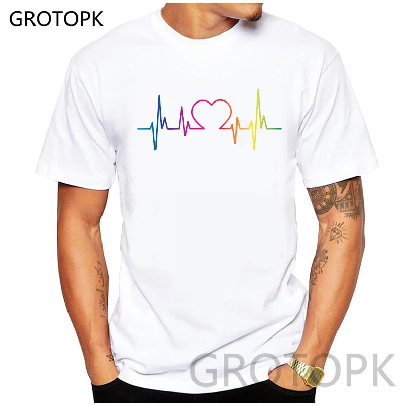 Pride Lgbt Gay Lesbian Rainbow ECG Print Men/women T Shirt Unisex Summer 2019 Cotton Male T-shirt Harajuku Tshirt Couple Clothes
Pride Lgbt Gay Lesbian Rainbow ECG Print Men/women T Shirt Unisex Summer 2019 Cotton Male T-shirt Harajuku Tshirt Couple Clothes