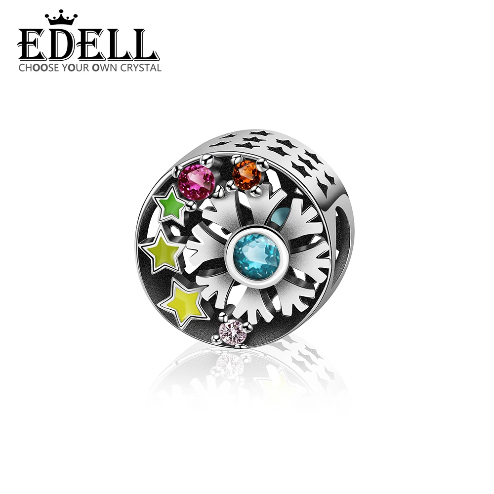 EDELL 2019 Winter Style Real 925 Sterling Silver Snowflake Charm fit Original DIY Bead Bracelet Pentagram Franc Jewelry Fashion
EDELL 2019 Winter Style Real 925 Sterling Silver Snowflake Charm fit Original DIY Bead Bracelet Pentagram Franc Jewelry Fashion