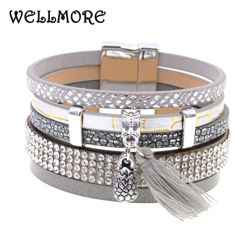 winter Leather bracelet 3 color 3 size charm bracelets for women Christmas gift wrap bangles wholesale
winter Leather bracelet 3 color 3 size charm bracelets for women Christmas gift wrap bangles wholesale