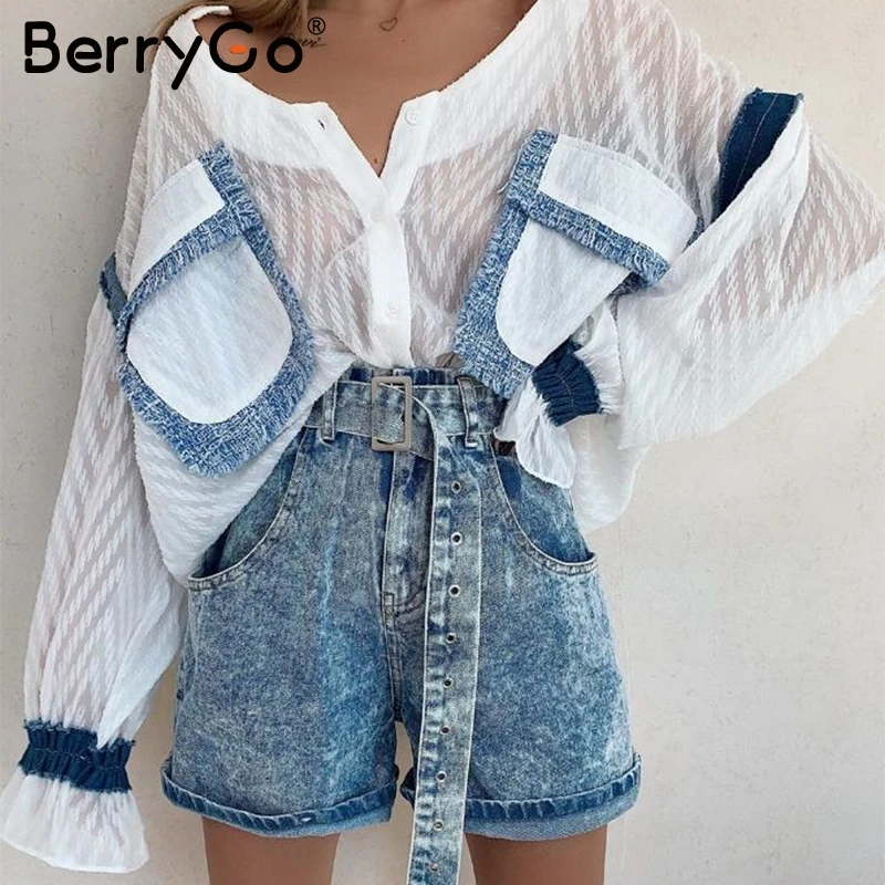 BerryGo Patchwork tweed tassel women blouse shirt Lantern sleeve oversized ladies tops shirt Casual streetwear female top shirts
BerryGo Patchwork tweed tassel women blouse shirt Lantern sleeve oversized ladies tops shirt Casual streetwear female top shirts