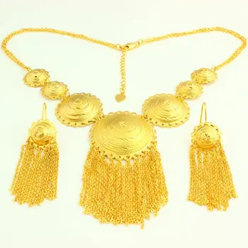 Ethiopian Wedding Bridal Jewelry Set 24K Gold Color Necklace/Earring Jewelry African/Nigeria/Arabic Bridal Wedding Jewelry Sets
Ethiopian Wedding Bridal Jewelry Set 24K Gold Color Necklace/Earring Jewelry African/Nigeria/Arabic Bridal Wedding Jewelry Sets
