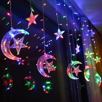 2.5M 138 LED moon star curtain string fairy light Holiday Christmas Garland light for Wedding home party decoration
2.5M 138 LED moon star curtain string fairy light Holiday Christmas Garland light for Wedding home party decoration