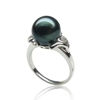 AAA 10.4mm Round Black Real Tahitian Cultured Pearl Ring 14K Solid White Gold 6
AAA 10.4mm Round Black Real Tahitian Cultured Pearl Ring 14K Solid White Gold 6