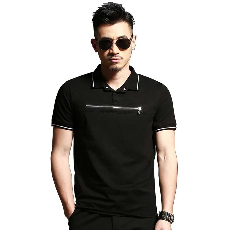 Summer New Fashion T Shirt Men Casual Slim Tshirt Turn Down Collar Front Zipper Short Sleeve T-shirt Business Clothing
Summer New Fashion T Shirt Men Casual Slim Tshirt Turn Down Collar Front Zipper Short Sleeve T-shirt Business Clothing