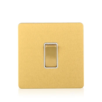 Satin brass 1 Gang 1 Way Wall Electric Switch stainless steel material push button
Satin brass 1 Gang 1 Way Wall Electric Switch stainless steel material push button