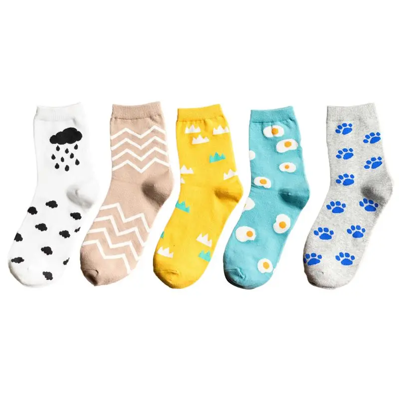 Women Girls Winter Rib Trim Elastic Long Crew Socks Japanese Style Cartoon Rainy Cloud Fried Egg Printed Cotton Tube Hosiery
Women Girls Winter Rib Trim Elastic Long Crew Socks Japanese Style Cartoon Rainy Cloud Fried Egg Printed Cotton Tube Hosiery