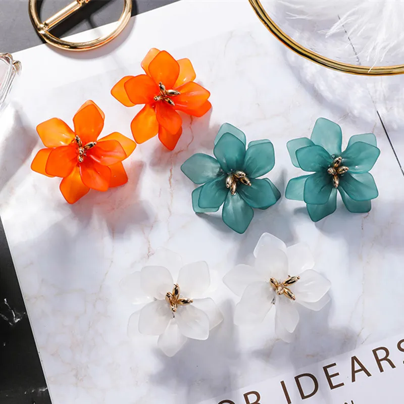 New Vintage Fairy Acrylic Big Flower Stud Earrings For Girls Women Korean Temperament Wedding Party Pendientes Accessories
New Vintage Fairy Acrylic Big Flower Stud Earrings For Girls Women Korean Temperament Wedding Party Pendientes Accessories