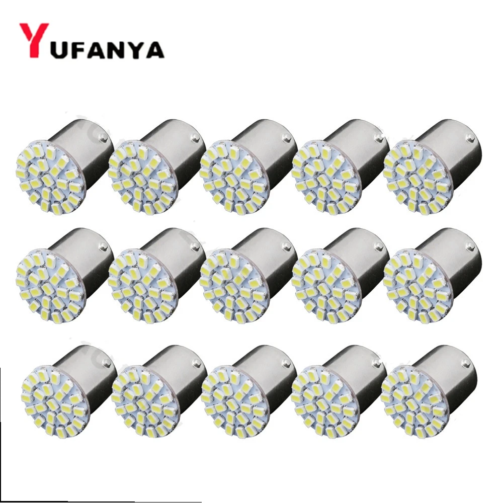 2 шт. автомобисветодиодный светодиодные лампы P21W 1156 BA15S 1157 Bay15d 22SMD 12 В постоянного
