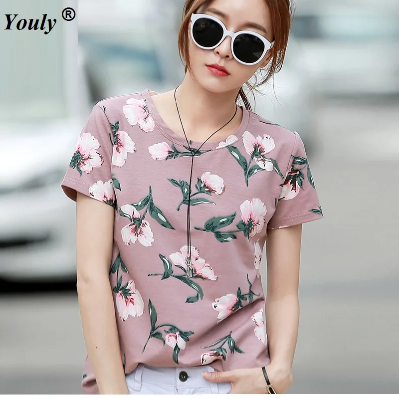 Casual Floral Printed T-shirt 2021 Summer Women short sleeve o-neck Casual T-shirt Female loose tee tops XL-4XL
Casual Floral Printed T-shirt 2021 Summer Women short sleeve o-neck Casual T-shirt Female loose tee tops XL-4XL