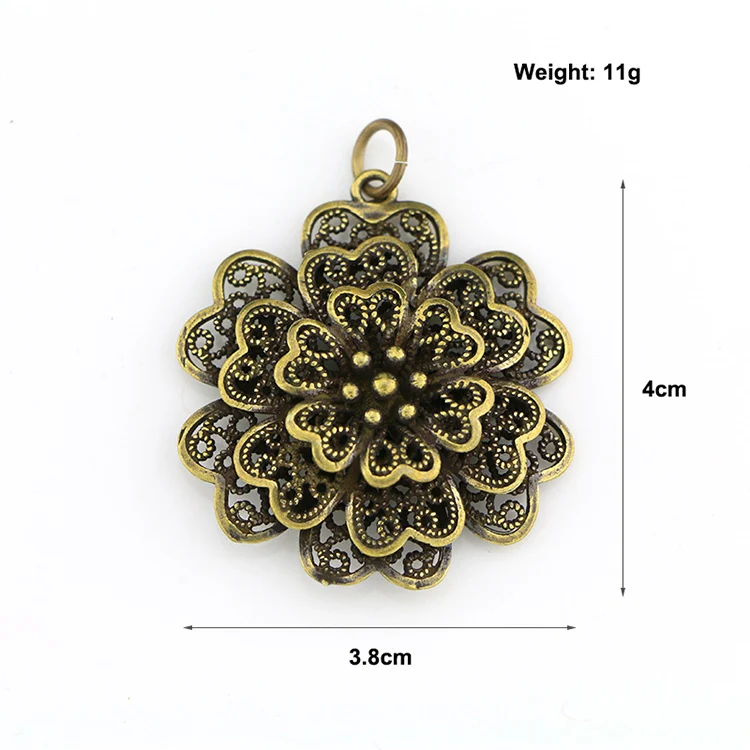 Peony Flower Key Chain Pendants (3)