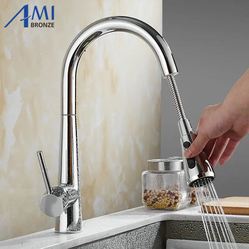 Chrome Polished Pull Out Faucets Kitchen Faucet Basin Hot Cold Mixer Tap Sink Faucet 2 Function Spring&Stream KL9141
Chrome Polished Pull Out Faucets Kitchen Faucet Basin Hot Cold Mixer Tap Sink Faucet 2 Function Spring&Stream KL9141