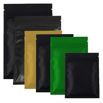 Various Sizes 100pcs/lot Black Gold Green Colors Zipper top Packing bag Flat Metallic Mylar Zip lock Storage Bag for food tea
Various Sizes 100pcs/lot Black Gold Green Colors Zipper top Packing bag Flat Metallic Mylar Zip lock Storage Bag for food tea