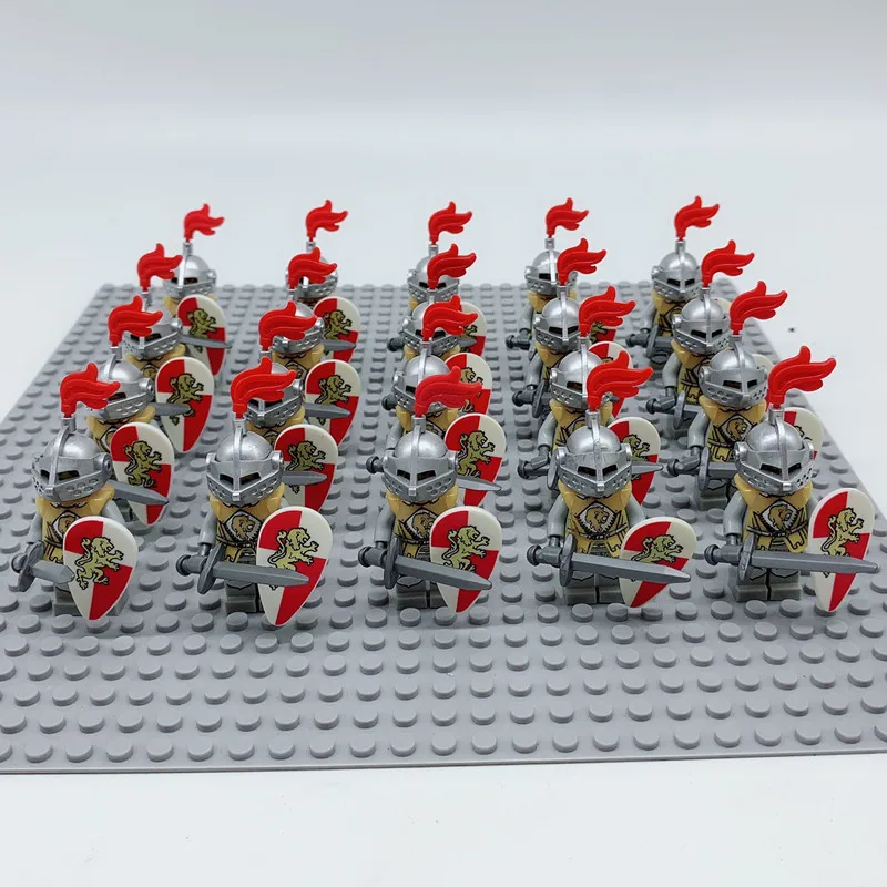 20PCS Medieval Castle Kingdoms Red Lion Golden Crown Knights King Solider Shield Sword legoingly Building Blocks Toys Children
20PCS Medieval Castle Kingdoms Red Lion Golden Crown Knights King Solider Shield Sword legoingly Building Blocks Toys Children
