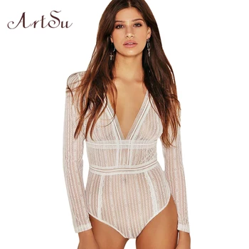 ArtSu Sexy White Lace Bodysuit For Women Long Sleeve Hollow Body 2017 Summer Romper Deep V Jumpsuit Backless Overalls ASJU30031
ArtSu Sexy White Lace Bodysuit For Women Long Sleeve Hollow Body 2017 Summer Romper Deep V Jumpsuit Backless Overalls ASJU30031