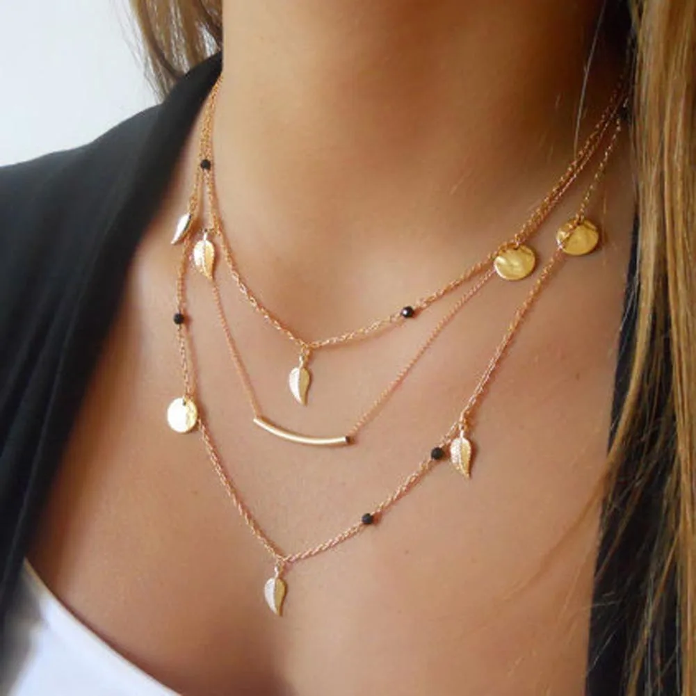 2018 Bohemia Sequin Coins 3 Layers Long Choker Necklaces Leaf Tassel Pendant Jewelry Beads Multi-layered Necklace
2018 Bohemia Sequin Coins 3 Layers Long Choker Necklaces Leaf Tassel Pendant Jewelry Beads Multi-layered Necklace