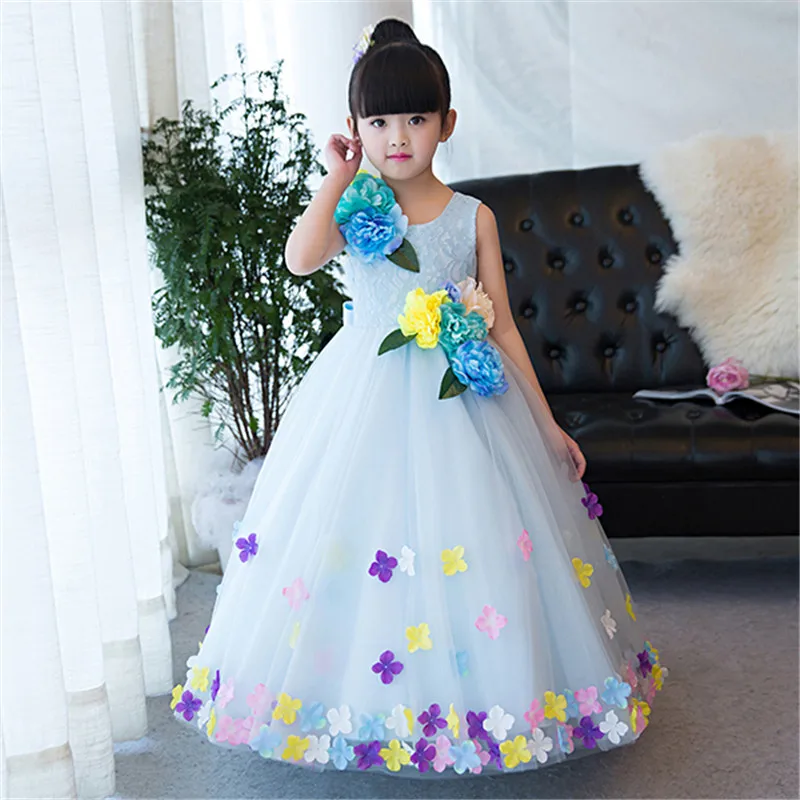 2018 Summer New Kids Girls Blue Color Fashion Birthday Holiday Party Princess Flowers Long Dress Baby Teens Host Costume Dress
2018 Summer New Kids Girls Blue Color Fashion Birthday Holiday Party Princess Flowers Long Dress Baby Teens Host Costume Dress