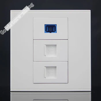 Wall Socket Plate 3 Ports Dual Network RJ45 Cat5e & Single SC Optical Fiber Panel Faceplate Outlet Adapter 86*86mm Wholesale Lot
Wall Socket Plate 3 Ports Dual Network RJ45 Cat5e & Single SC Optical Fiber Panel Faceplate Outlet Adapter 86*86mm Wholesale Lot