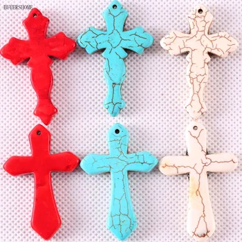 5pcs Cross Necklace Pendant 29X44MM Natural Stone White Red Green Howlite Beads Jewelry Gift for Women Girls K028-033
5pcs Cross Necklace Pendant 29X44MM Natural Stone White Red Green Howlite Beads Jewelry Gift for Women Girls K028-033