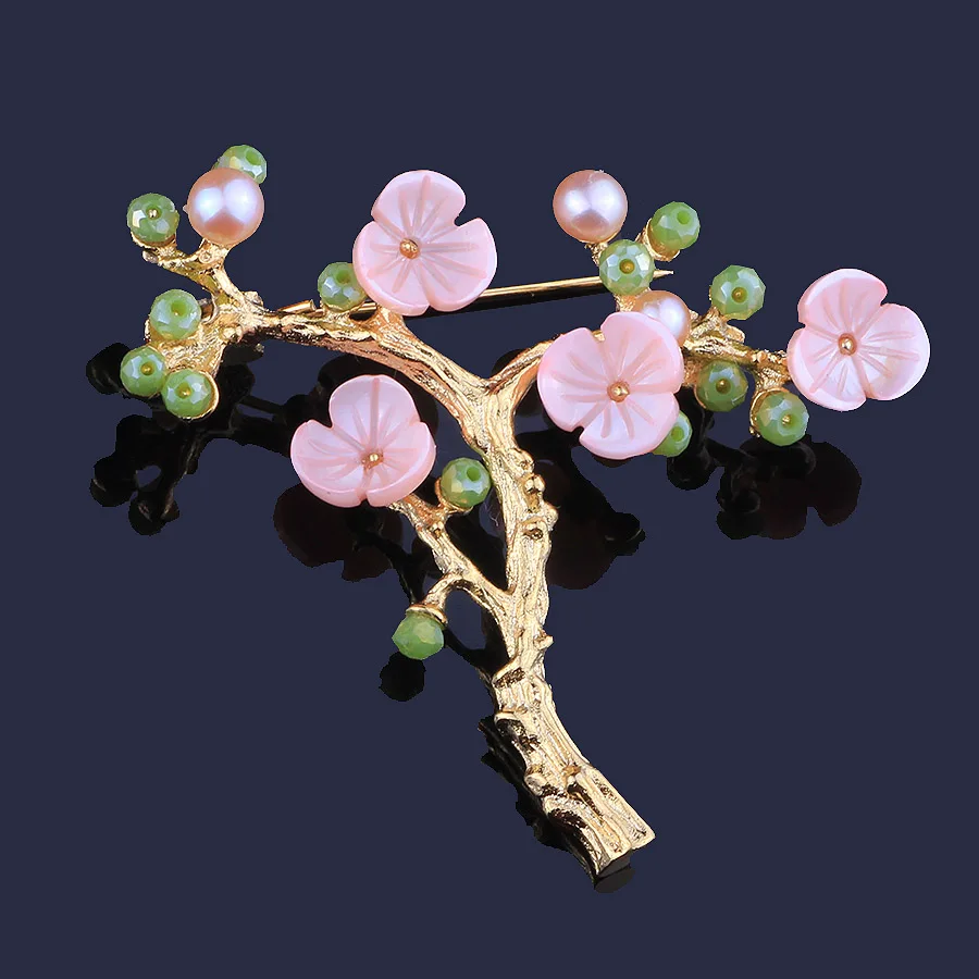 FARLENA Original Design Natural Shell Freshwater Pearls Pink Plum Brooch Vintage Crystal Flower Brooches for Women
FARLENA Original Design Natural Shell Freshwater Pearls Pink Plum Brooch Vintage Crystal Flower Brooches for Women