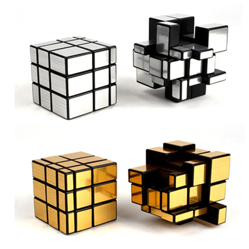 

3x3x3 Shiny Magic Cube Gold Silver Mirror with Wire Sticker Toys for Children Birthday Gift Puzzle Brain Teaser IQ 57CM