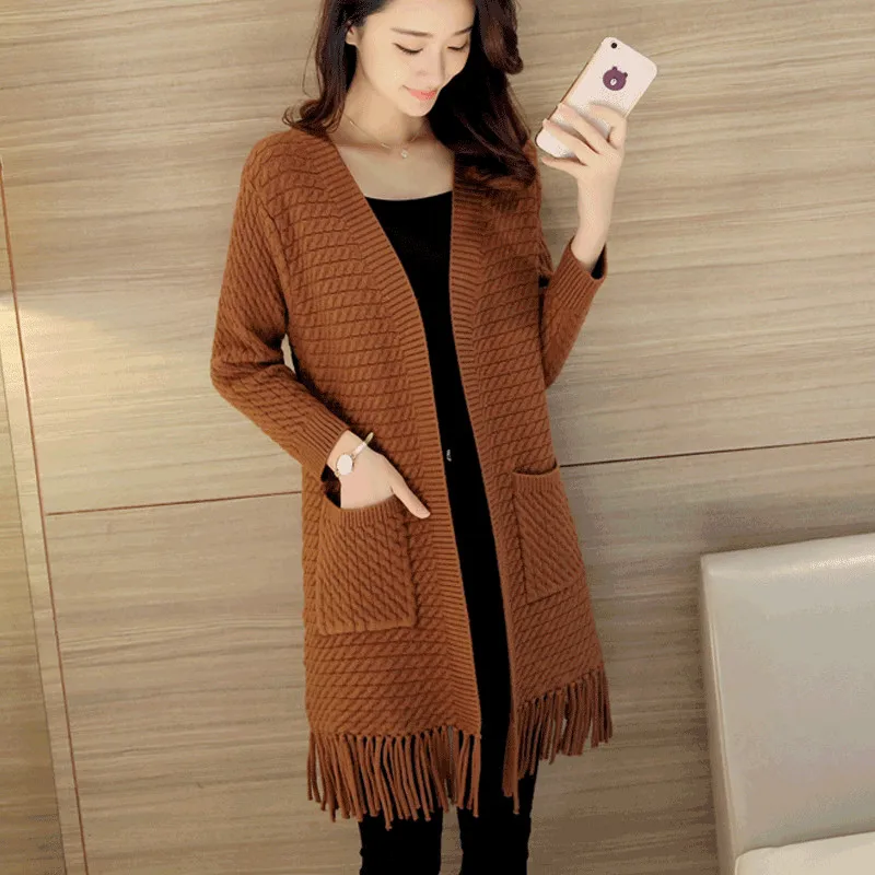 Women Cardigan With Tassel 2017 Fall Fashion Knitted Sweater Soft V Neck Open Stitch Outwear Jacket Autumn Cable Knit Cardigan
Women Cardigan With Tassel 2017 Fall Fashion Knitted Sweater Soft V Neck Open Stitch Outwear Jacket Autumn Cable Knit Cardigan