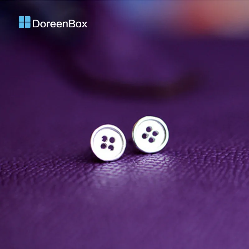 Doreen Box сплав посеребренные Симпатичные четыре отверстия узор на кнопках модные