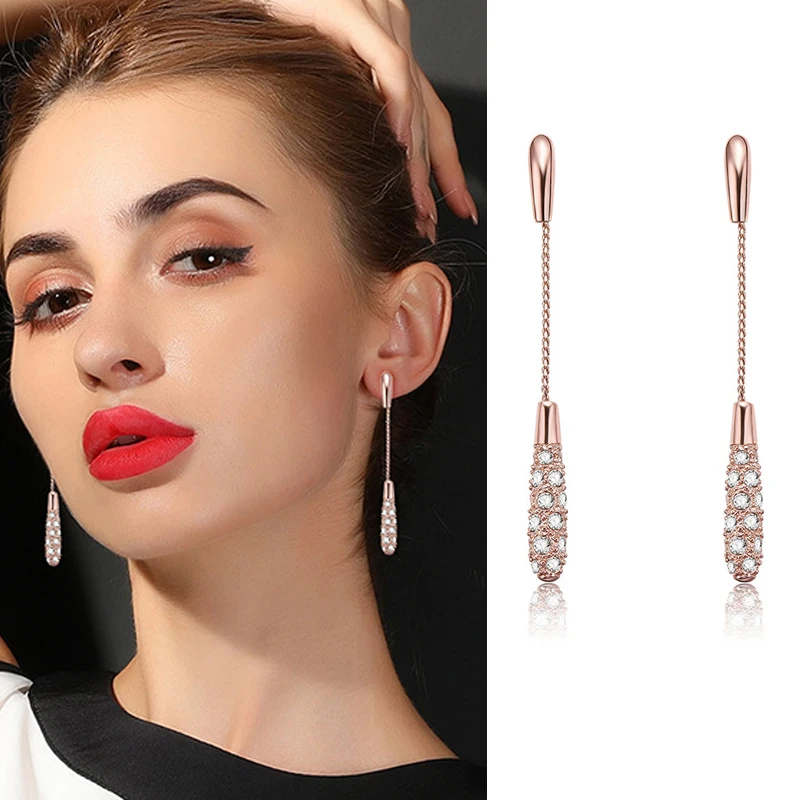 Brand New Fashion Rhinestone Long Crystal Gold Color Dangle Earrings Women Tassel Earrings Pendientes Jewelry Christmas Gifts
Brand New Fashion Rhinestone Long Crystal Gold Color Dangle Earrings Women Tassel Earrings Pendientes Jewelry Christmas Gifts