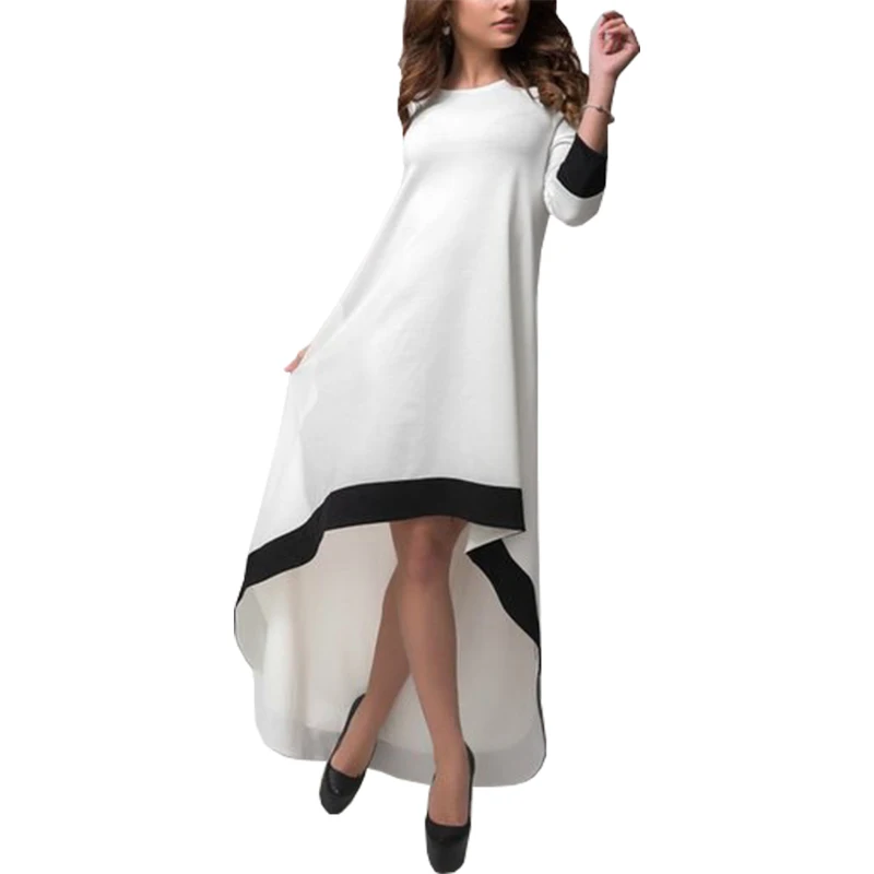 fall dress explosion models white black side fifth sleeve long vestido large size dresses clothing vestidos LBD67061
fall dress explosion models white black side fifth sleeve long vestido large size dresses clothing vestidos LBD67061