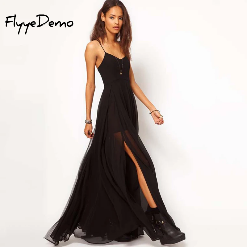 4XL 2019 Summer V-neck Vestidos De Fiesta Black Women Long Dress Sexy Strapped Mesh Lady Chiffon Sexy Side Slit Party Maxi Dress
4XL 2019 Summer V-neck Vestidos De Fiesta Black Women Long Dress Sexy Strapped Mesh Lady Chiffon Sexy Side Slit Party Maxi Dress