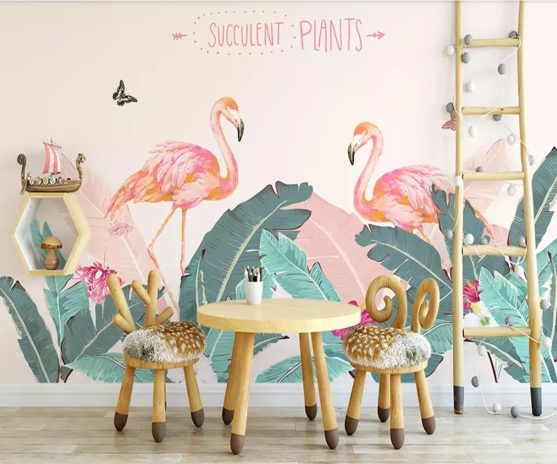 Flamingo Tropical Wallpaper Murals 3D Photo Paper Art Decor Contact Home Improvement Banana Leaves Cover
Flamingo Tropical Wallpaper Murals 3D Photo Paper Art Decor Contact Home Improvement Banana Leaves Cover