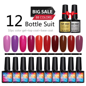 12Pcs UV Gel Set 88Colors Nail Polish Red Series 8ml Soak Off Polish Gel Varnish For Nail Lamp Semi Permanent UV Gel Lacquer DIY
12Pcs UV Gel Set 88Colors Nail Polish Red Series 8ml Soak Off Polish Gel Varnish For Nail Lamp Semi Permanent UV Gel Lacquer DIY